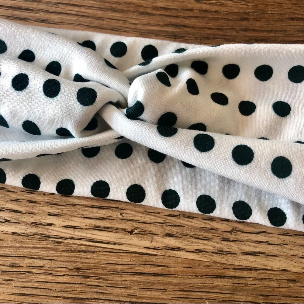 Green Polka Dot Christmas Headband Handmade NEW